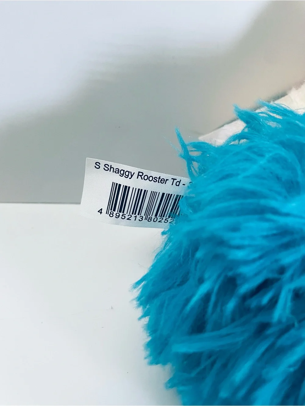Shaggy the rooster Plush- White with Blue Tail